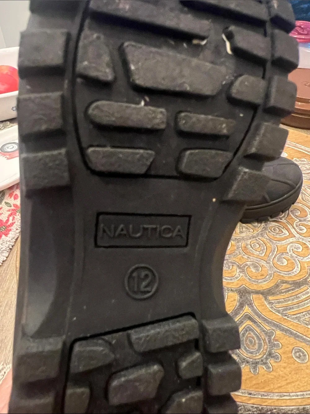Nautica size 12 Kids Black and Royal Blue and Black Waterproof Winter Boots